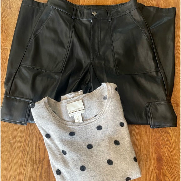 7 For All Mankind Faux Leather Cargo Pants - Picture 2 of 16